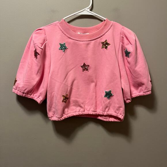 Cloud Ten Women’s Pink Sequin Star Patch Top‎ and Pleated Skort Size Small - Picture 2 of 8